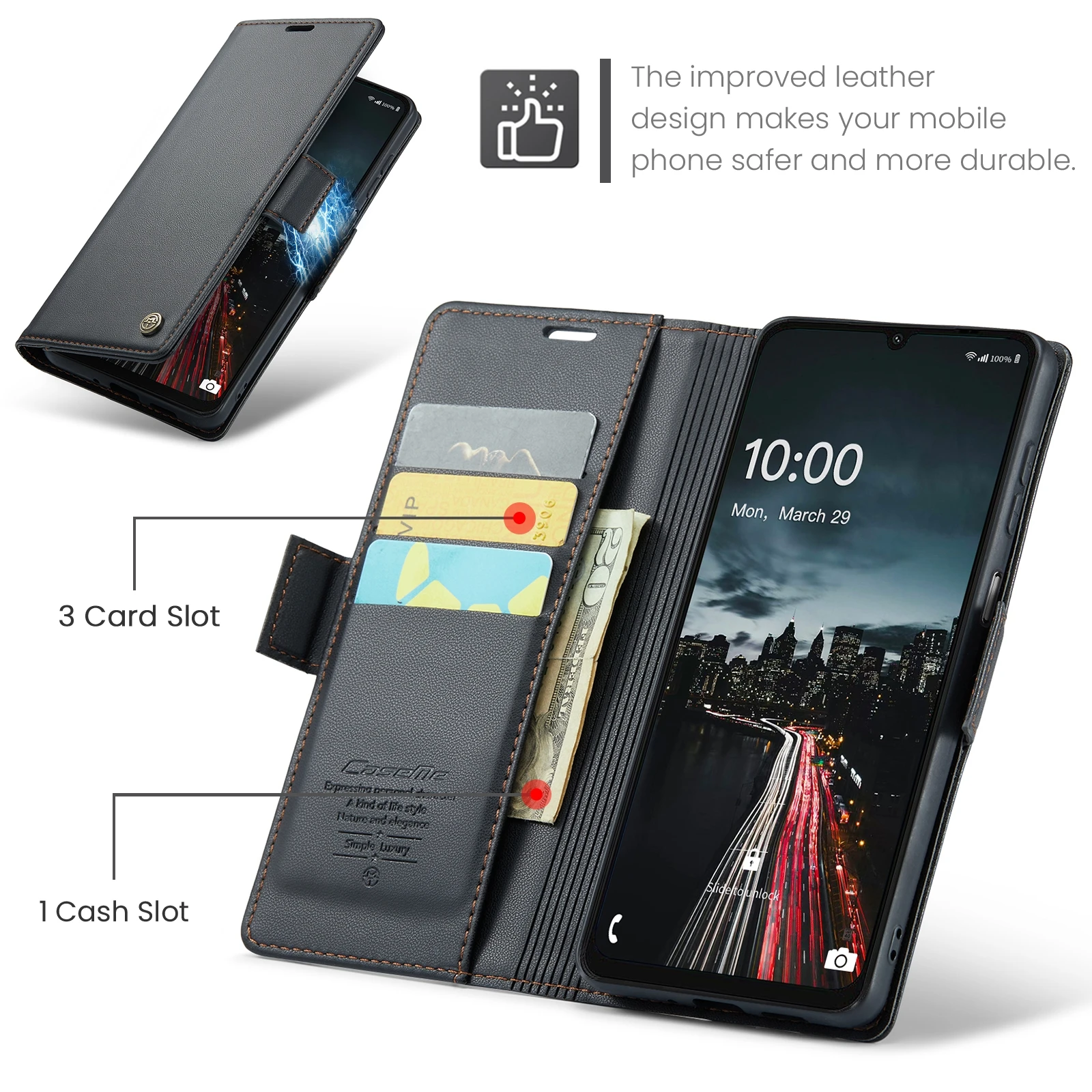 Samsung-Galaxy-A16-raamatkaaned-kunstnahast-RFID-kaartide-kaitsega-Must-1 Samsung Galaxy A16 raamatkaaned kunstnahast RFID kaartide kaitsega Must 1