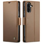 Samsung-Galaxy-A17-raamatkaaned-kunstnahast-RFID-kaartide-kaitsega-Pruun