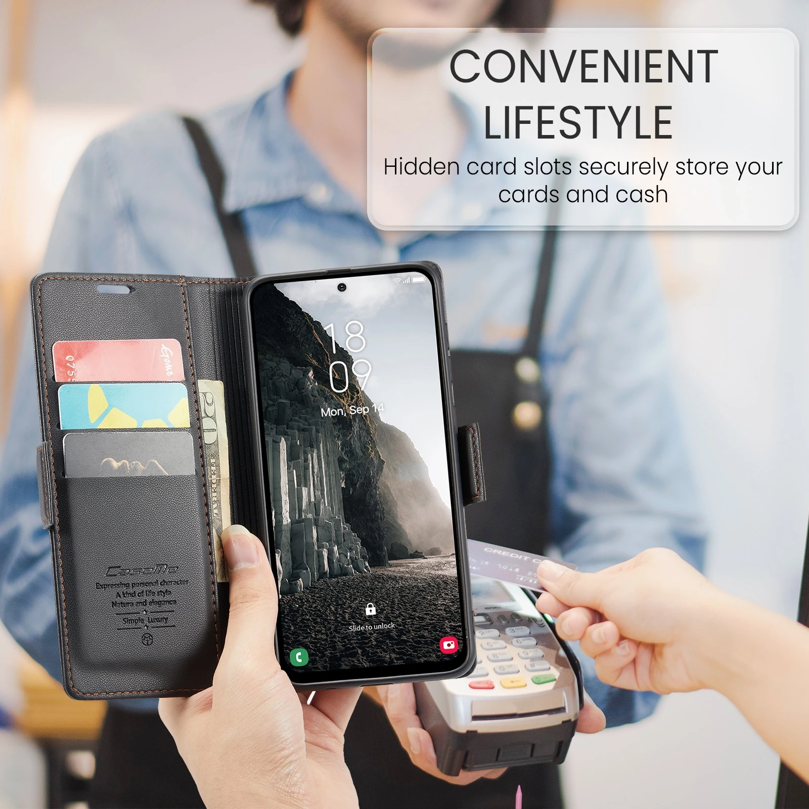 Samsung-Galaxy-A56-raamatkaaned-kunstnahast-RFID-kaartide-kaitsega-Must-6 Samsung Galaxy A56 raamatkaaned kunstnahast RFID kaartide kaitsega Must 6