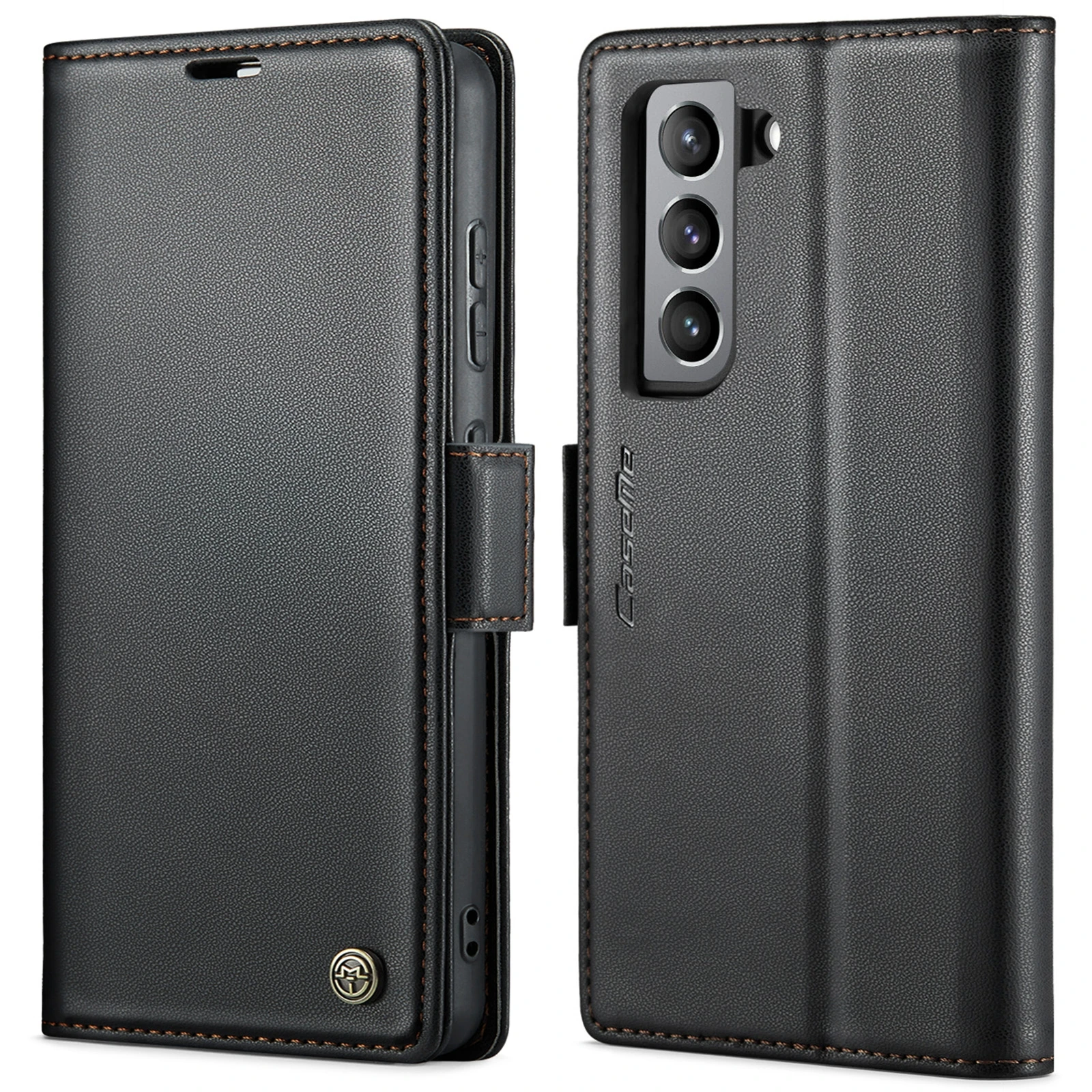 Samsung-Galaxy-S21-FE-raamatkaaned-kunstnahast-RFID-kaartide-kaitsega-Must Samsung Galaxy S21 FE raamatkaaned kunstnahast RFID kaartide kaitsega Must