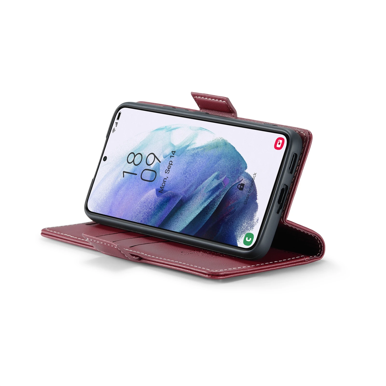 Samsung-Galaxy-S21-raamatkaaned-kunstnahast-RFID-kaartide-kaitsega-Veinipunane-4 Samsung Galaxy S21 raamatkaaned kunstnahast RFID kaartide kaitsega Veinipunane 4