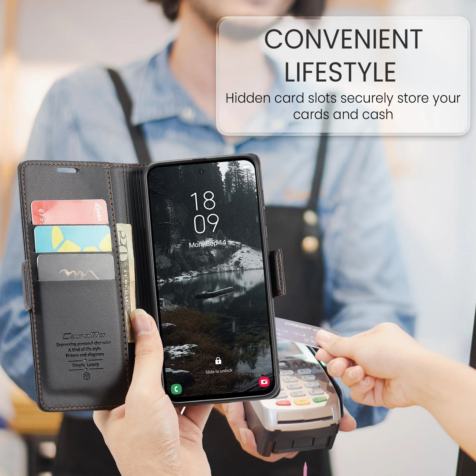 Samsung-Galaxy-S25-EDGE-raamatkaaned-kunstnahast-RFID-kaartide-kaitsega-Must-5 Samsung Galaxy S25 EDGE raamatkaaned kunstnahast RFID kaartide kaitsega Must 5