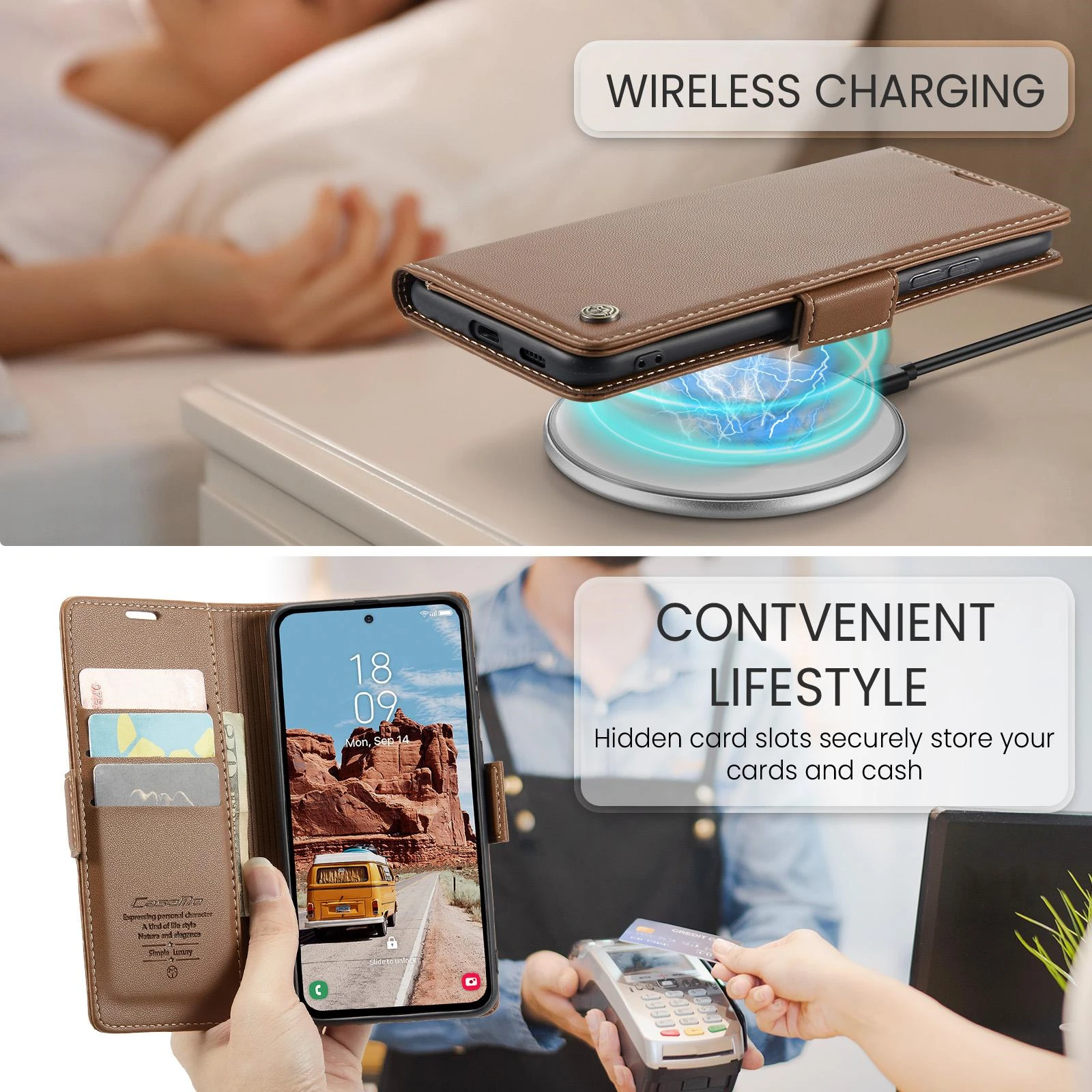 Samsung-Galaxy-S25-FE-raamatkaaned-kunstnahast-RFID-kaartide-kaitsega-Pruun-8 Samsung Galaxy S25 FE raamatkaaned kunstnahast RFID kaartide kaitsega Pruun 8