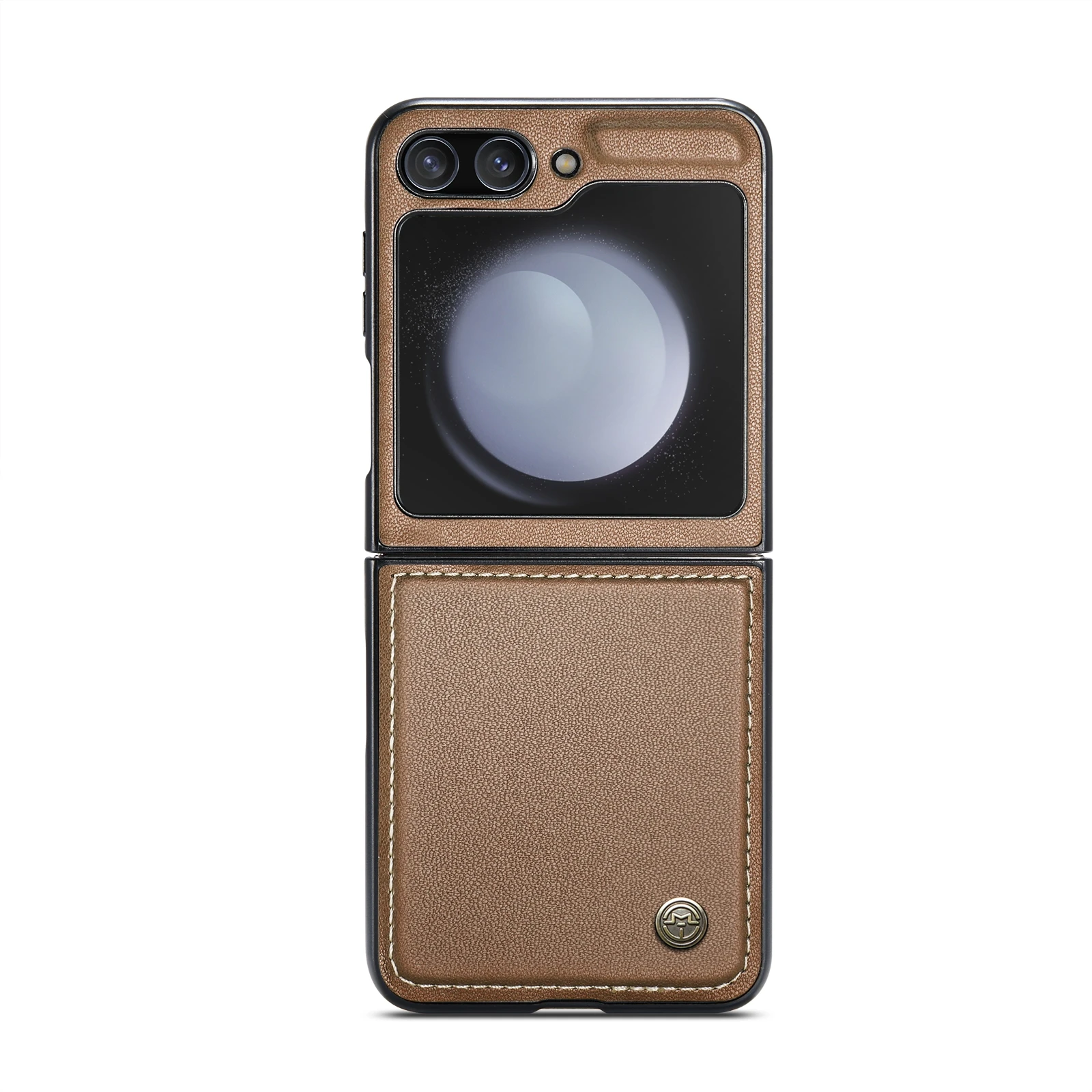 Samsung-Galaxy-Z-Flip5-raamatkaaned-kunstnahast-RFID-kaartide-kaitsega-Pruun-1 Samsung Galaxy Z Flip5 raamatkaaned kunstnahast RFID kaartide kaitsega Pruun 1