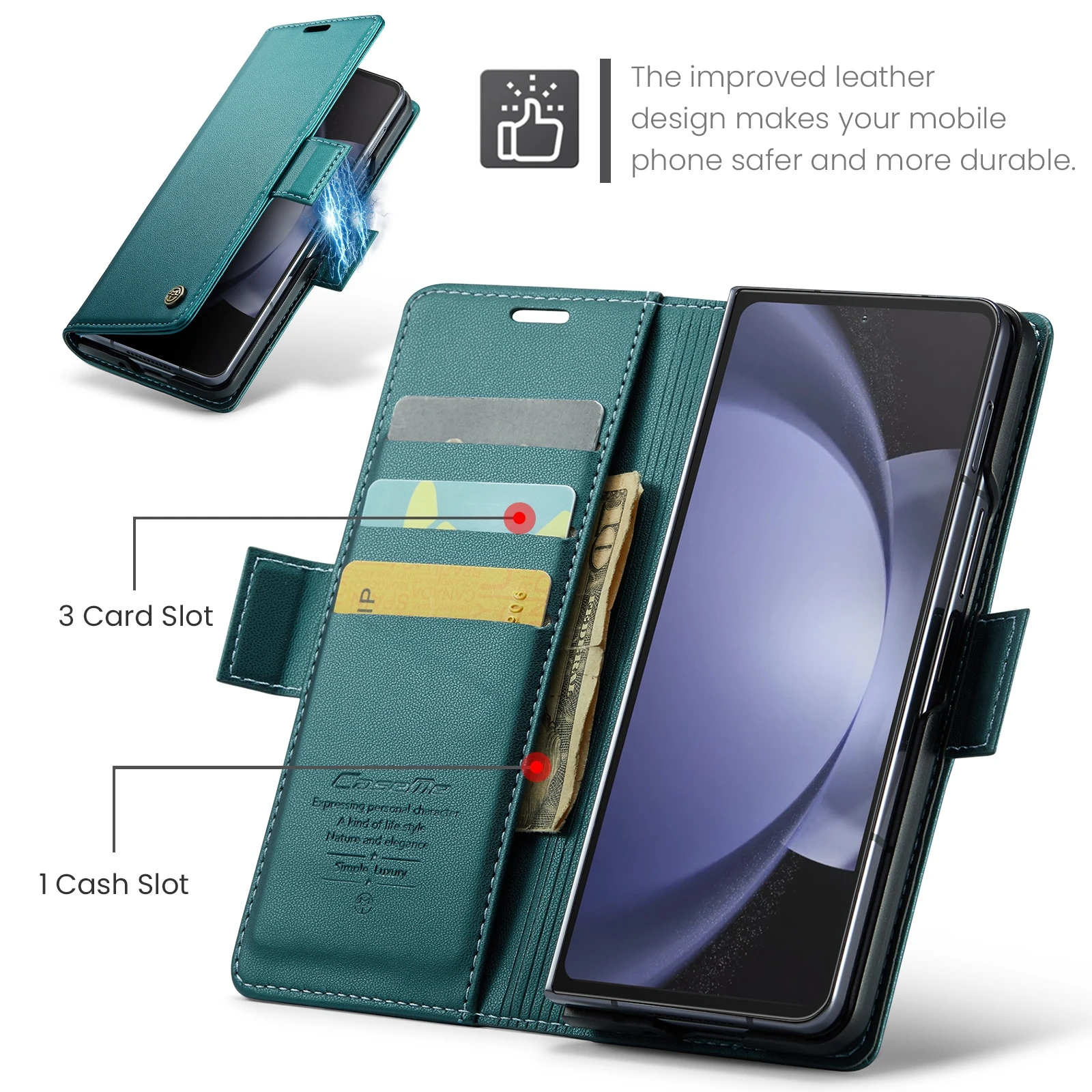 Samsung-Galaxy-Z-Fold5-raamatkaaned-kunstnahast-RFID-kaartide-kaitsega-Parlsinine-3 Samsung Galaxy Z Fold5 raamatkaaned kunstnahast RFID kaartide kaitsega Parlsinine 3