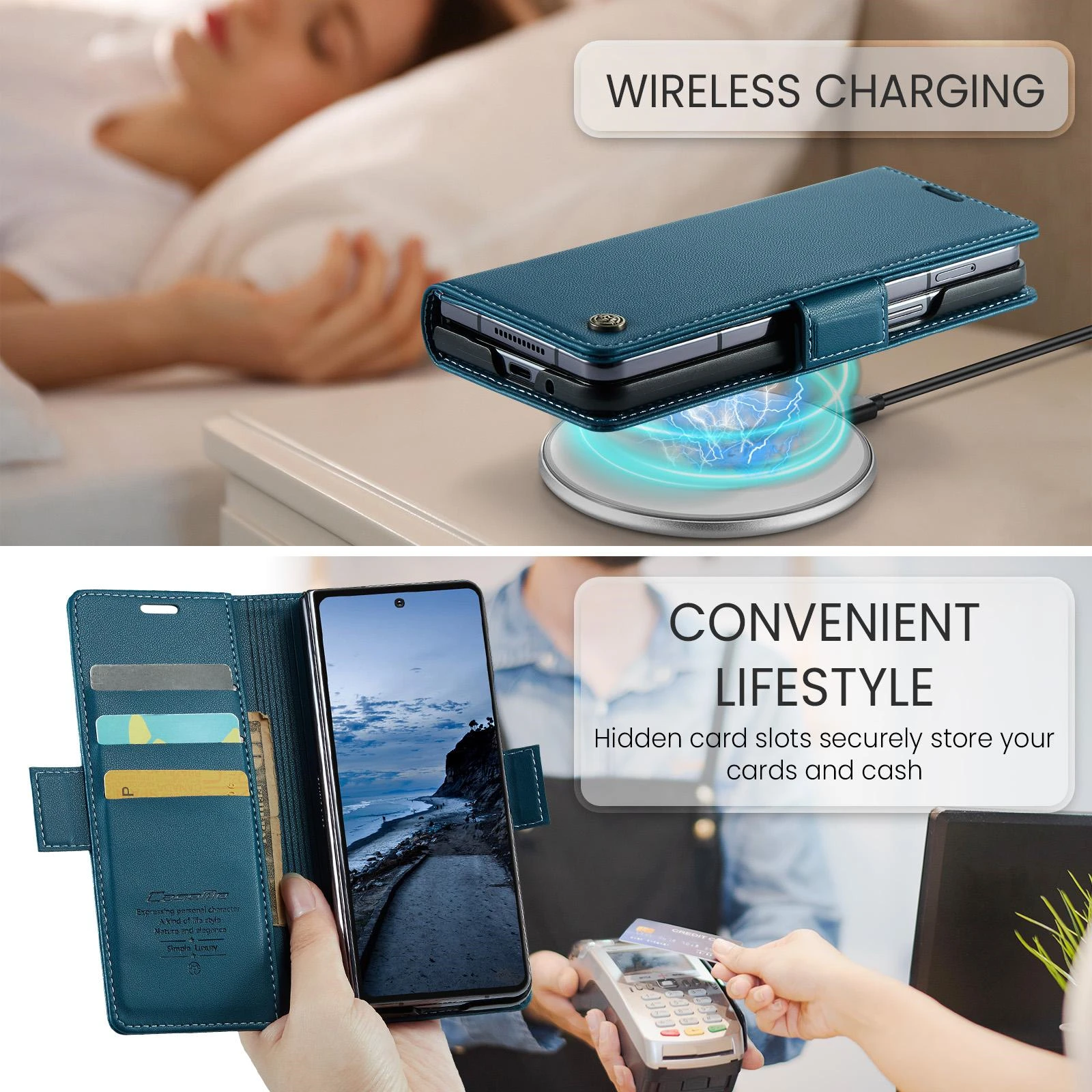 Samsung-Galaxy-Z-Fold7-raamatkaaned-kunstnahast-RFID-kaartide-kaitsega-sinine-3 Samsung Galaxy Z Fold7 raamatkaaned kunstnahast RFID kaartide kaitsega sinine 3