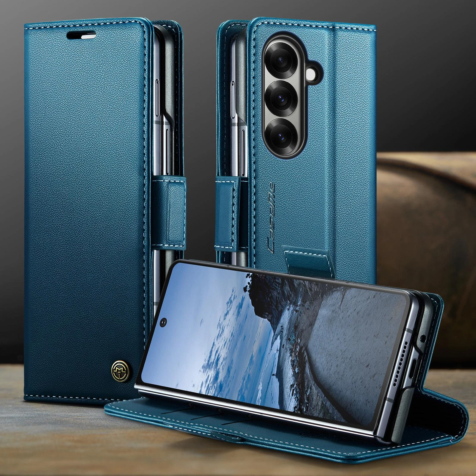 Samsung-Galaxy-Z-Fold7-raamatkaaned-kunstnahast-RFID-kaartide-kaitsega-sinine-4 Samsung Galaxy Z Fold7 raamatkaaned kunstnahast RFID kaartide kaitsega sinine 4