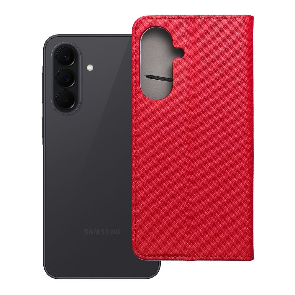 Samsung-A57-kaaned-Smart-Case-Book-kunstnahast-punane Samsung A57 kaaned Smart Case Book kunstnahast punane