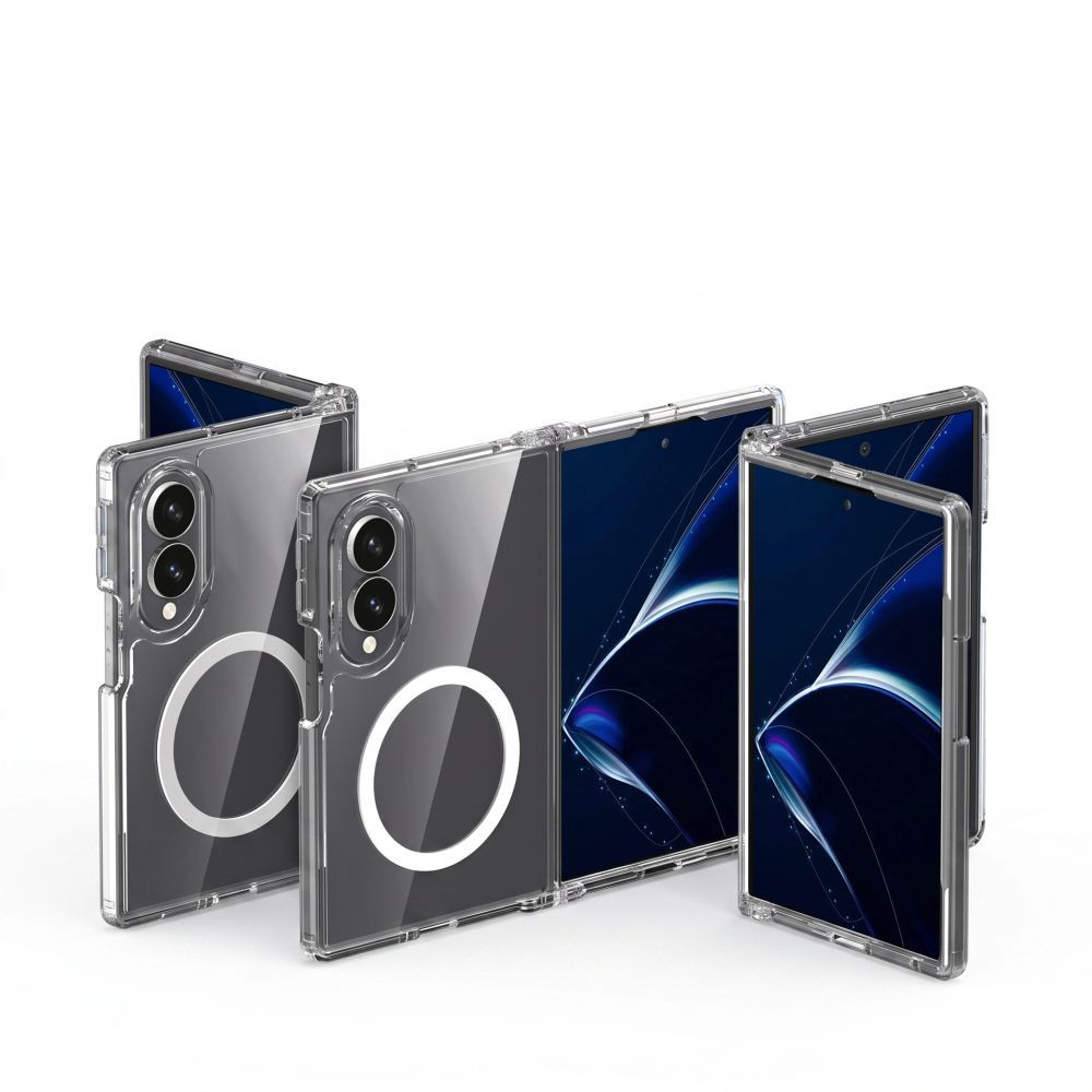 Samsung Fold 8 ümbris FlexAir Hybrid plastikust taguse ja silikoonist servadega MagSafe läbipaistev (6) Samsung Fold 8 umbris FlexAir Hybrid plastikust taguse ja silikoonist servadega MagSafe labipaistev 6