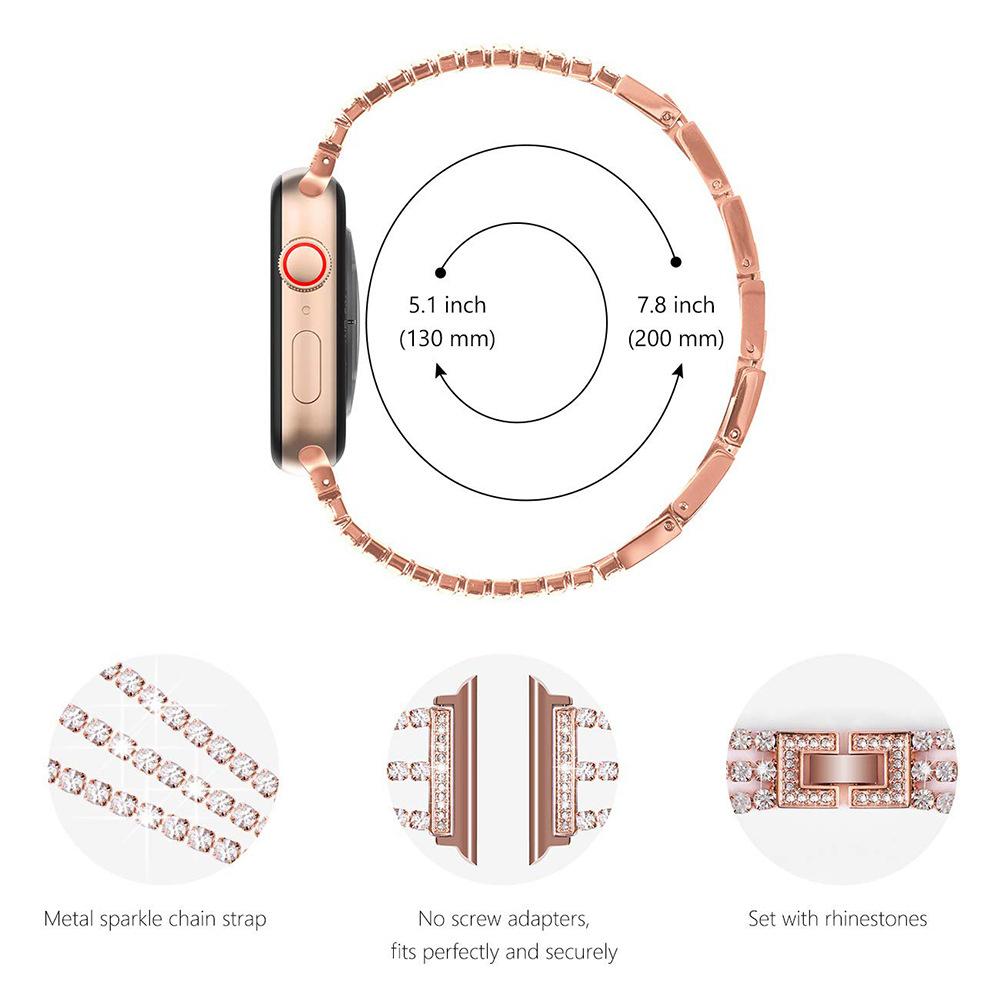Apple-Watch-rihm-Triple-Crystal-metallist-suurema-kella-kinnitusega-Roosa-kuld-3 Apple Watch rihm Triple Crystal metallist suurema kella kinnitusega Roosa kuld 3