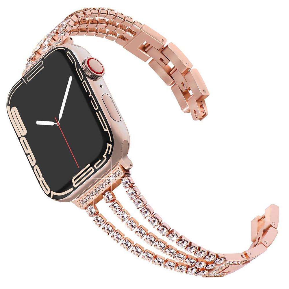 Apple-Watch-rihm-Triple-Crystal-metallist-suurema-kella-kinnitusega-Roosa-kuld Apple Watch rihm Triple Crystal metallist suurema kella kinnitusega Roosa kuld