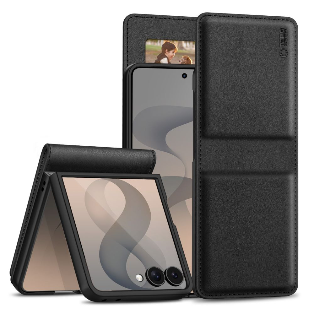 Samsung-Z-Flip-8-raamatkaaned-Tech-Protect-Wallet-must Samsung Z Flip 8 raamatkaaned Tech Protect Wallet must