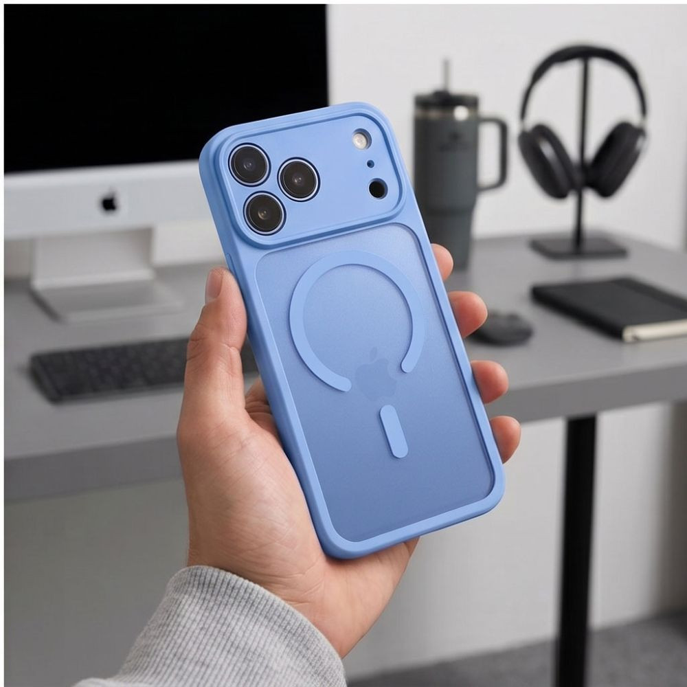 iPhone-18-PRO-17-PRO-umbris-BasicMag-MagSafe-silikoonist-servadega-ja-plastikust-tagusega-matt-helesinine-7 iPhone 18 PRO 17 PRO umbris BasicMag MagSafe silikoonist servadega ja plastikust tagusega matt helesinine 7