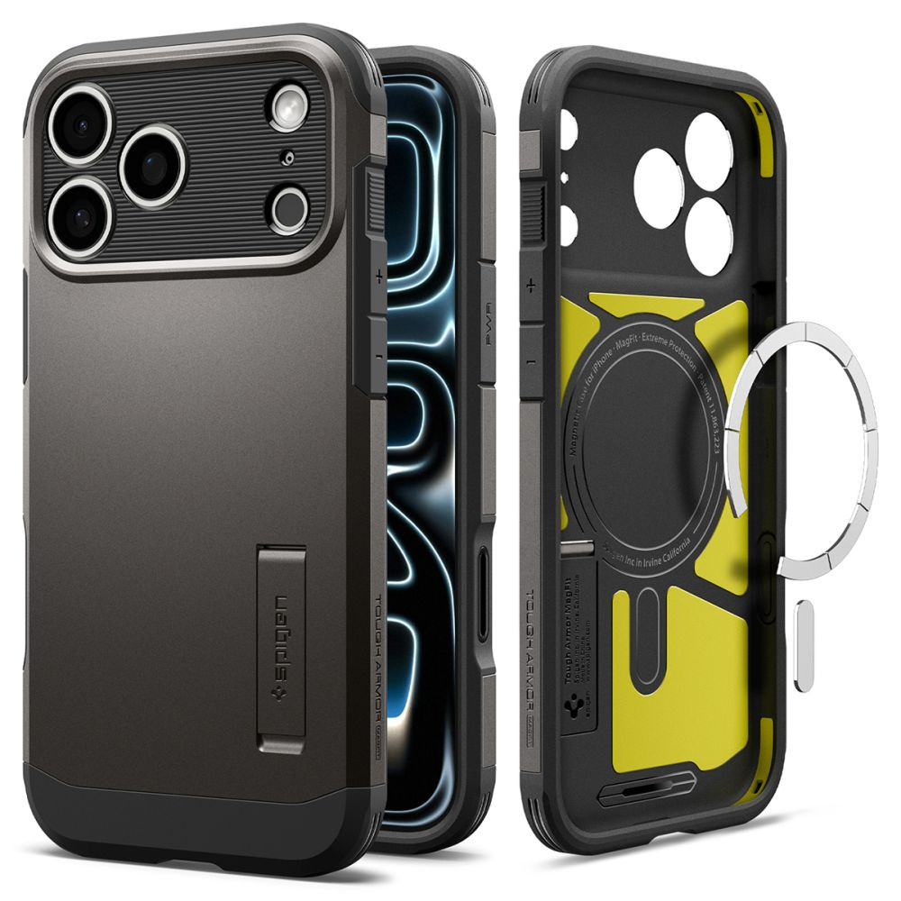 iPhone-18-PRO-17-PRO-umbris-Spigen-Tough-Armor-T-MagSafe-silikoonist-ja-plastikust-tume-metallikhall iPhone 18 PRO 17 PRO umbris Spigen Tough Armor T MagSafe silikoonist ja plastikust tume metallikhall