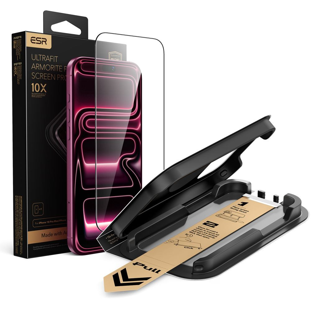iPhone-18-PRO-MAX-17-PRO-MAX-kaitseklaas-ESR-UltraFit-Armorite-Pro-must iPhone 18 PRO MAX 17 PRO MAX kaitseklaas ESR UltraFit Armorite Pro must
