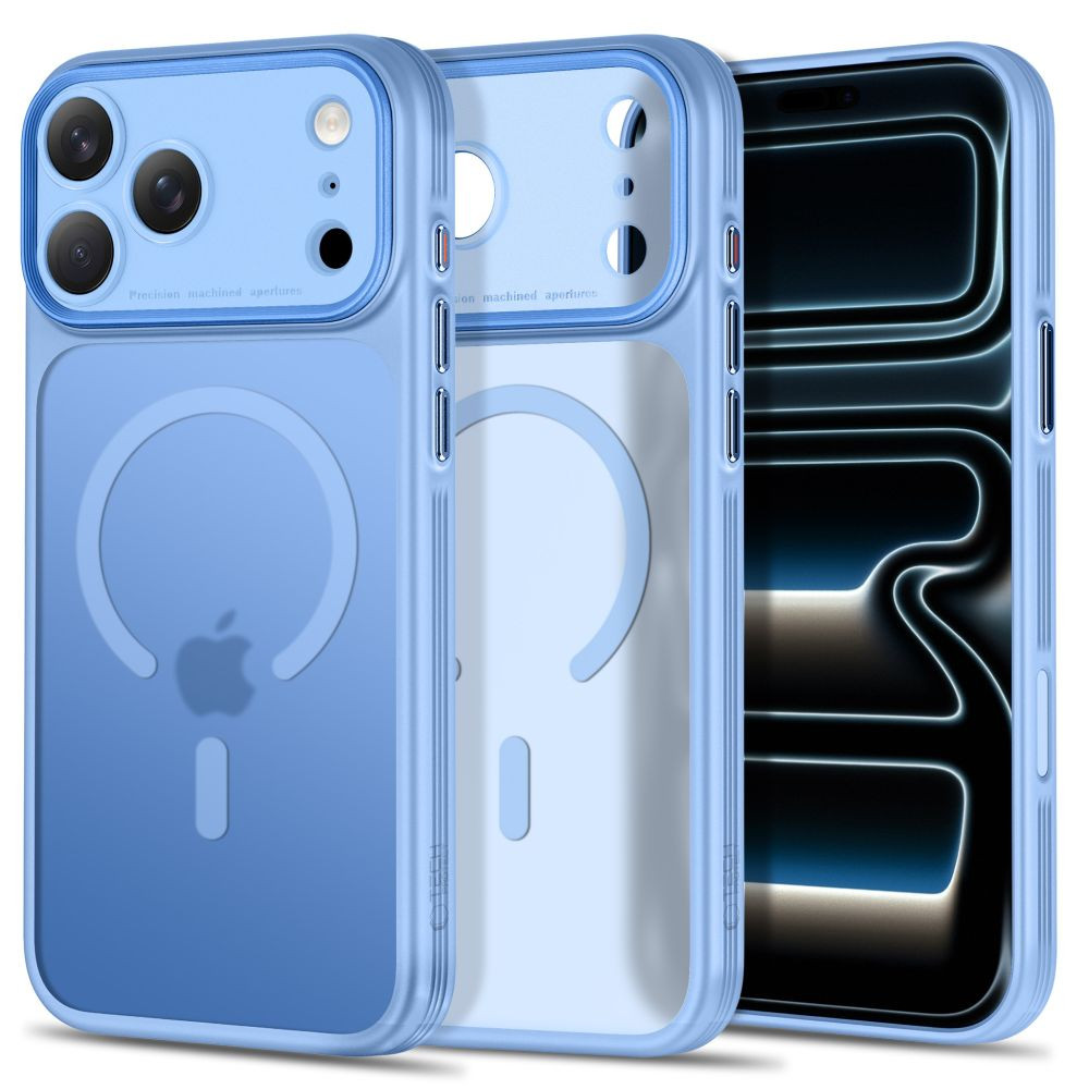 iPhone-18-PRO-MAX-17-PRO-MAX-umbris-MagPrime-MagSafe-CC-silikoonist-servadega-ja-plastikust-tagusega-matt-helesinine iPhone 18 PRO MAX 17 PRO MAX umbris MagPrime MagSafe CC silikoonist servadega ja plastikust tagusega matt helesinine